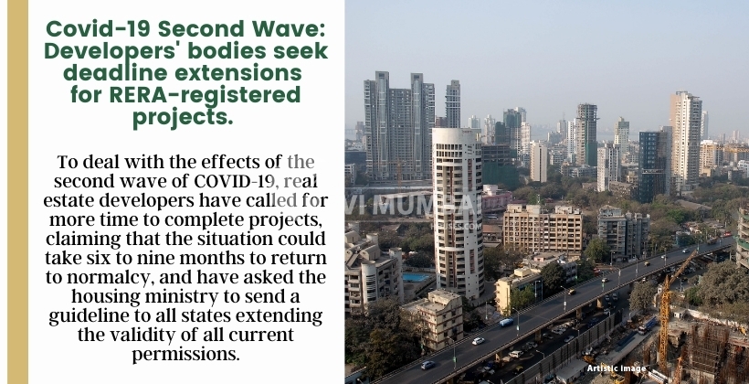 Covid-19 Second Wave: Developers’ demand extension timelines projects registered under RERA