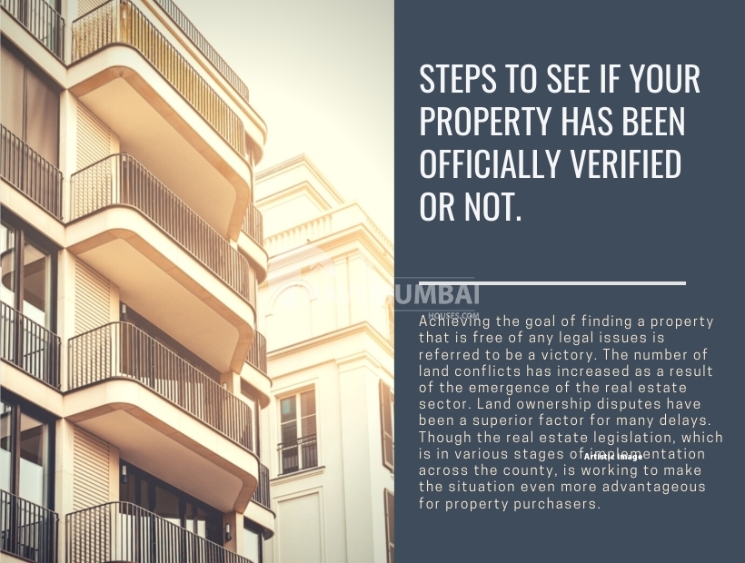 check if your property is legally verified or not