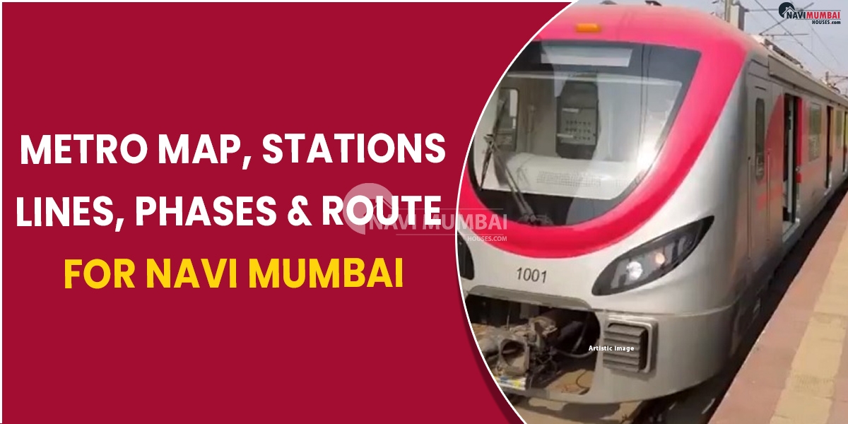 Metro map stations lines phases & route for Navi Mumbai