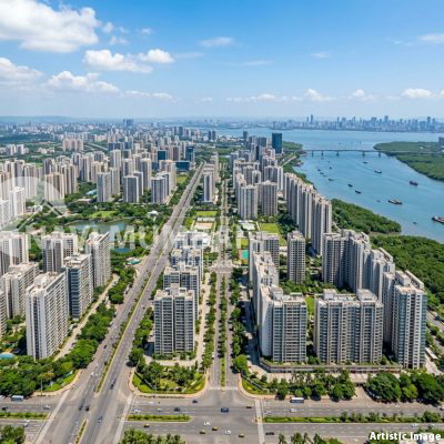 Affordable investment locations near Navi Mumbai showing modern residential buildings and planned urban development skyline