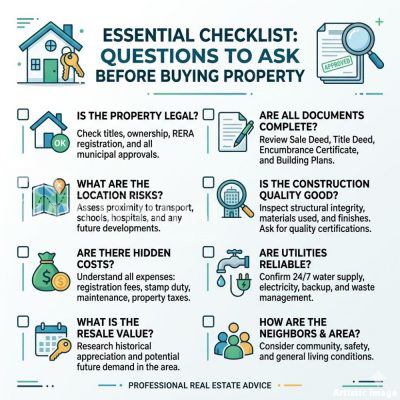 checklist questions to ask builder before buying flat infographic