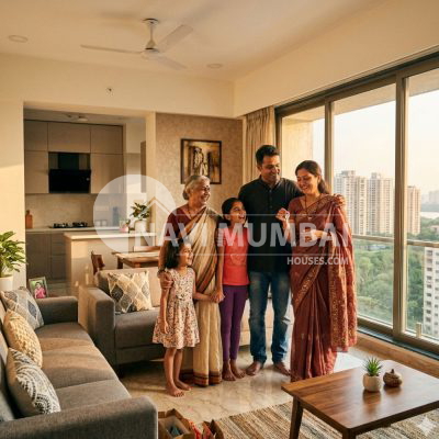 Family buying dream 2BHK Navi Mumbai 2026 home”