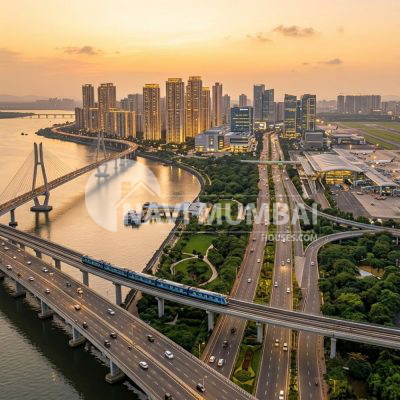 Future-ready Navi Mumbai skyline with smart city infrastructure and modern urban development