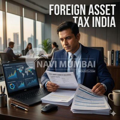 Indian professional reviewing ESOP documents and foreign bank account details for tax compliance in India