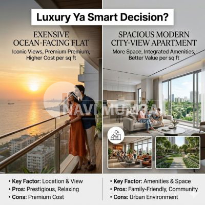 Comparison between sea-view flat and regular luxury apartment