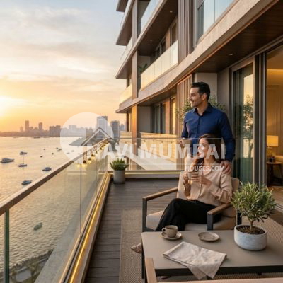 Luxury couple enjoying sea-facing apartment lifestyle