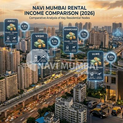 Rental yield comparison of Airoli Ulwe Kharghar Panvel and Vashi