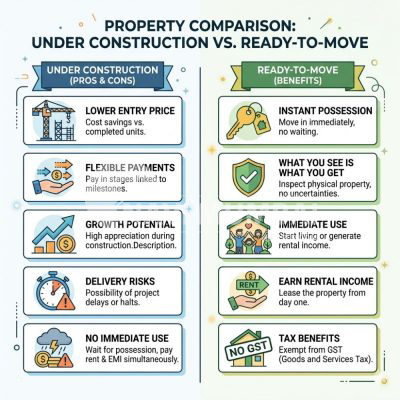 difference between ready-to-move flats vs under construction