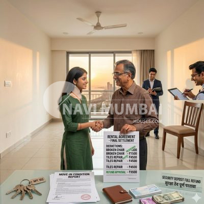 Tenant successfully receiving security deposit refund in Maharashtra.