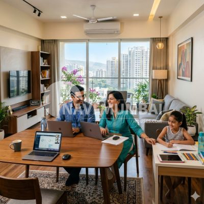 Family enjoying upgraded 2BHK lifestyle in Belapur Navi Mumbai
