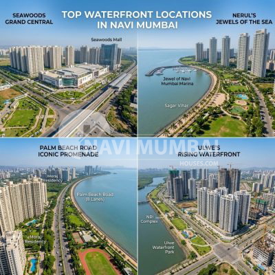 Waterfront Properties Navi Mumbai with luxury sea-facing apartments and skyline view