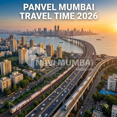 Panvel Mumbai travel time comparison showing connectivity between Panvel and Mumbai through MTHL, railways, and road networks in 2026.