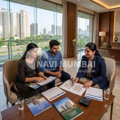 Builder comparison in Navi Mumbai by first-time homebuyers evaluating two residential projects