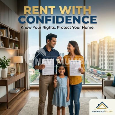 Family enjoying secure rental home after understanding tenant rights in Navi Mumbai