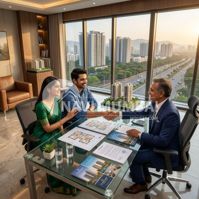 First-time homebuyers choosing the best builder offer in Navi Mumbai with expert guidance
