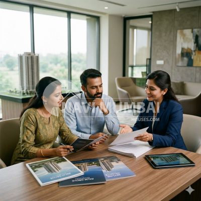 Homebuyer evaluating builder reputation in Navi Mumbai