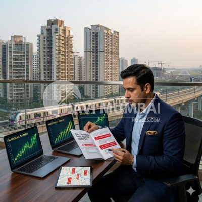 Investor analyzing Navi Mumbai property opportunities and avoiding common real estate investment mistakes in 2026.