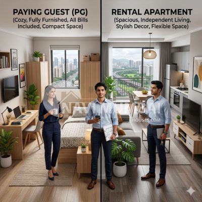 PG vs Rental Flat in Navi Mumbai comparison for freshers