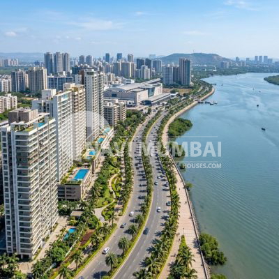 Palm Beach Road Properties Navi Mumbai 2026 featuring premium waterfront residential towers