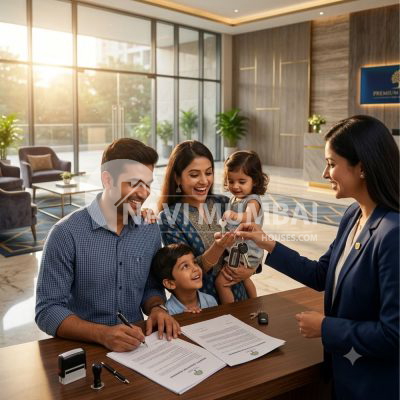 Booking Amount for First-Time Buyers discussing property booking with a real estate consultant.