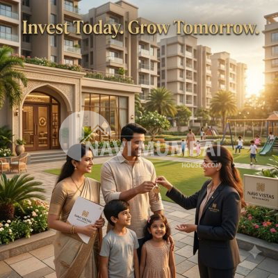 Navi Mumbai affordable housing projects with modern residential towers and infrastructure growth in 2026.