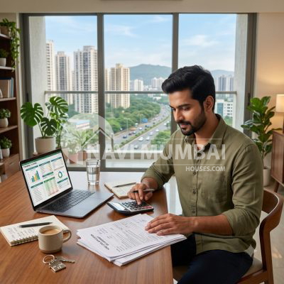 First-time buyer reviewing financial documents
