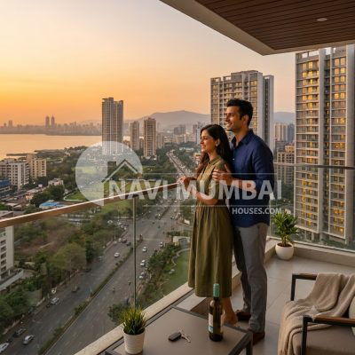 Young buyers comparing properties in Navi Mumbai