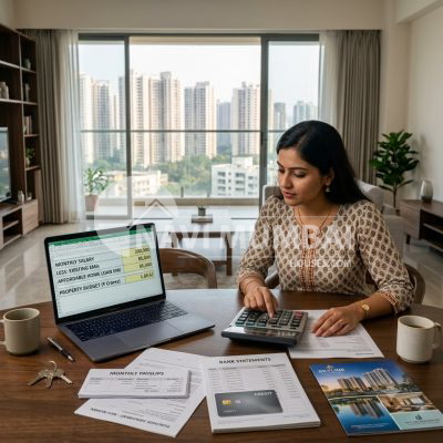 First-time homebuyers calculating home loan eligibility in Navi Mumbai