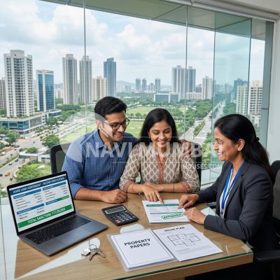 Homebuyer discussing home loan eligibility with a bank advisor