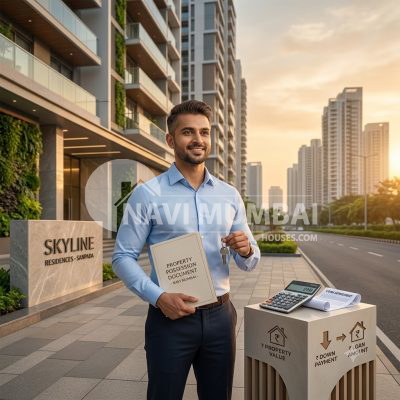 First-time homebuyer evaluating property value and home loan in Navi Mumbai